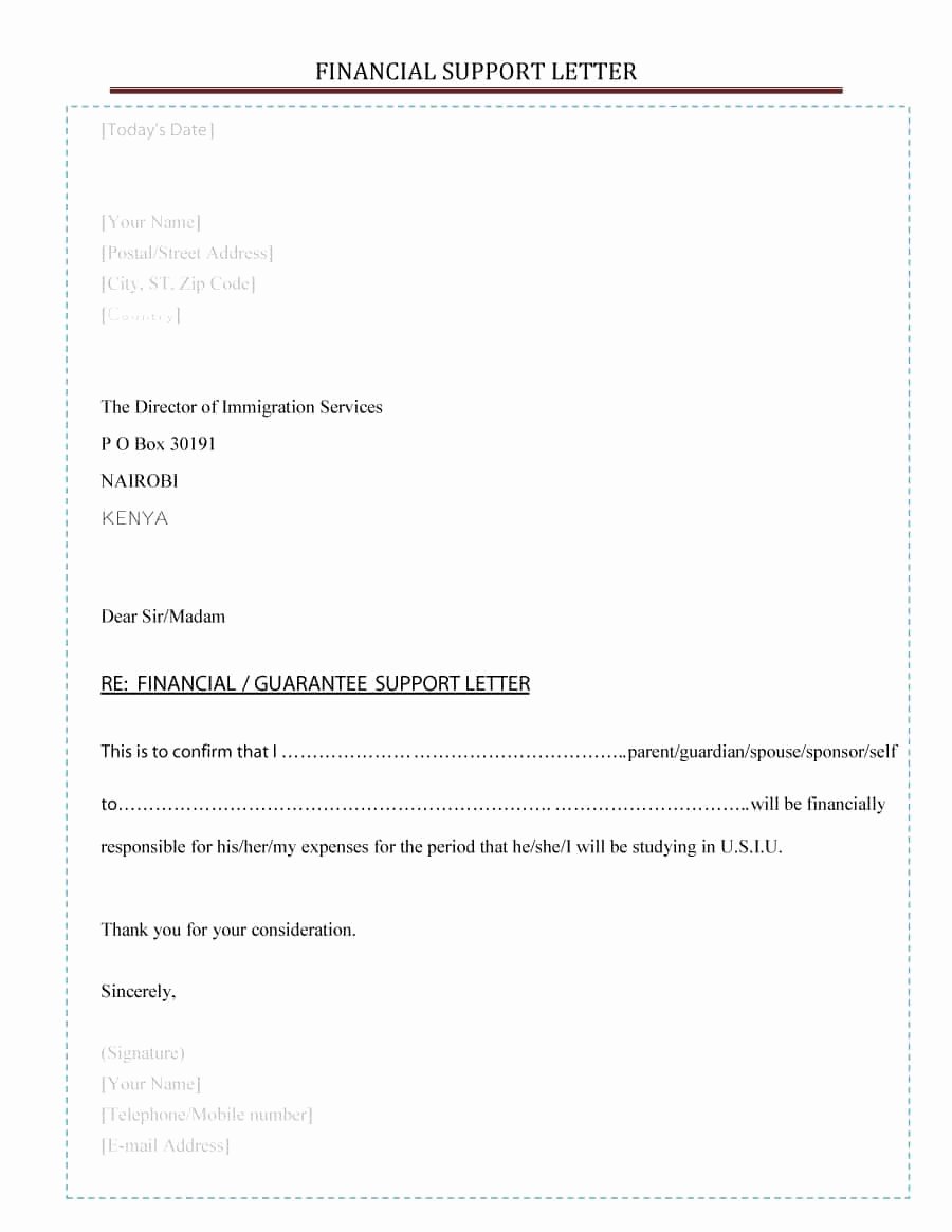 Letter Of Support Template Awesome 40 Proven Letter Of Support Templates [financial for