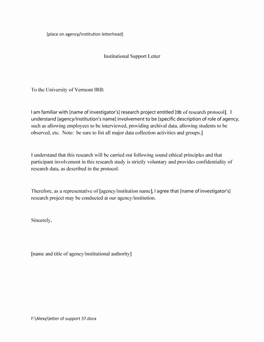 Letter Of Support Template Best Of 40 Proven Letter Of Support Templates [financial for