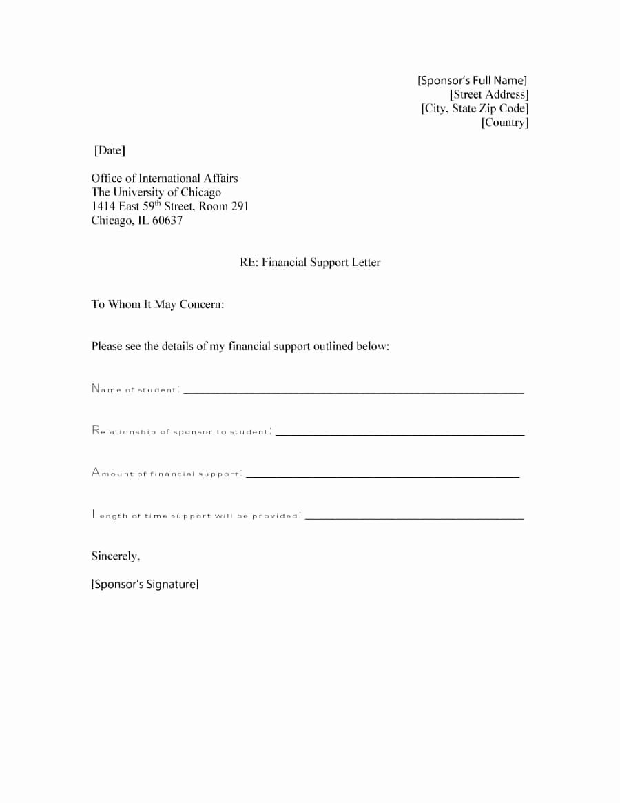 Letter Of Support Templates Inspirational 40 Proven Letter Of Support Templates [financial for