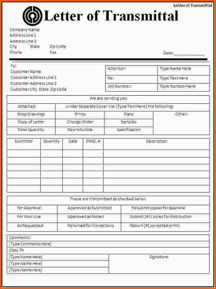 Letter Of Transmittal Template Construction Awesome 8 Transmittal Template