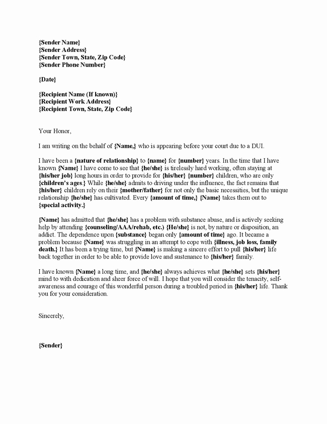 Letter to Court Template Fresh Examples Of Character Reference Letter Sample Letter Of