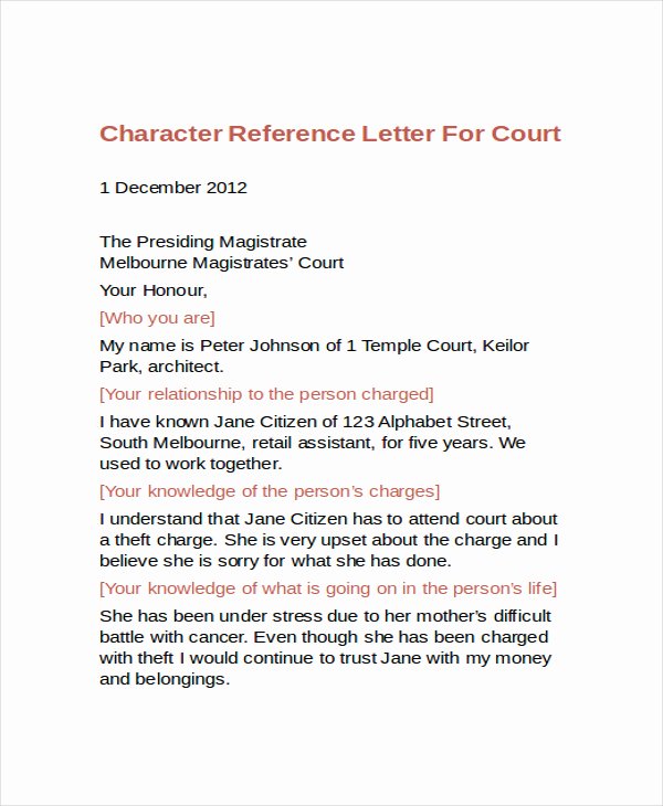 Letter to Court Template Inspirational 10 Best Personal Character Reference Letter How to