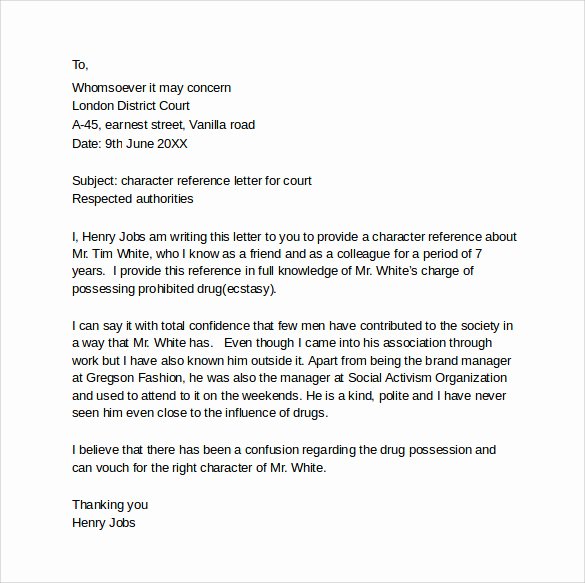 Letter to Court Template Unique 11 Character Letter Templates for Court Pdf Word