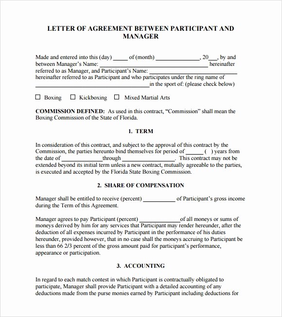 Letters Of Agreement Templates Awesome Sample Letter Of Agreement – 11 Example format