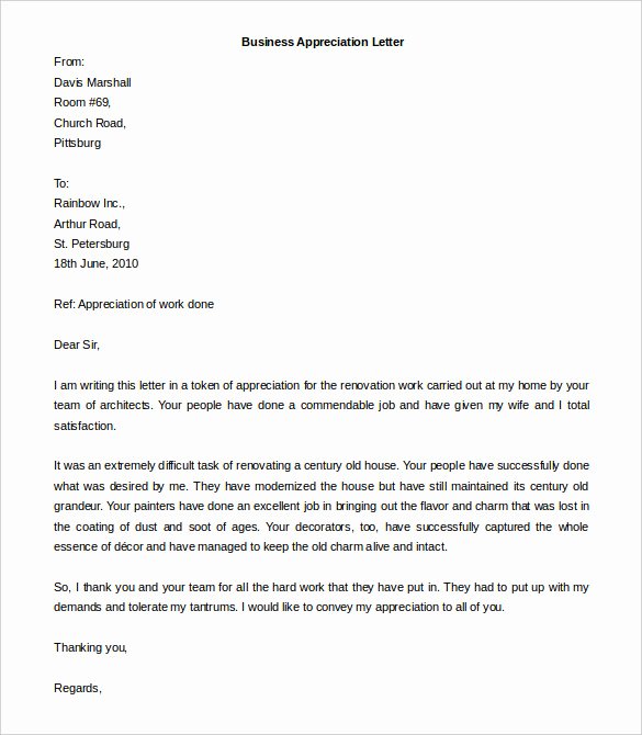 Letters Of Appreciation Templates Awesome Business Letter format Templates
