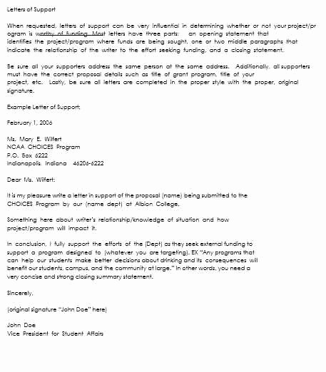 Letters Of Support Template Beautiful Proposal Letter Support Template