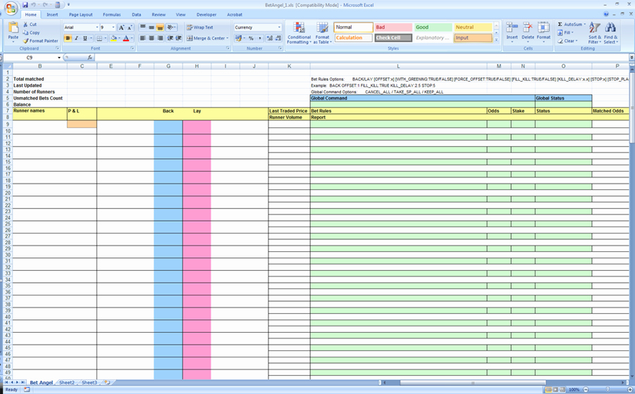 Line Sheet Template Excel Inspirational topic Connecting Bet Angel to Your Spreadsheet