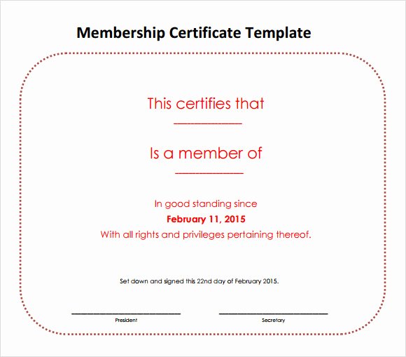 sample membership certificate