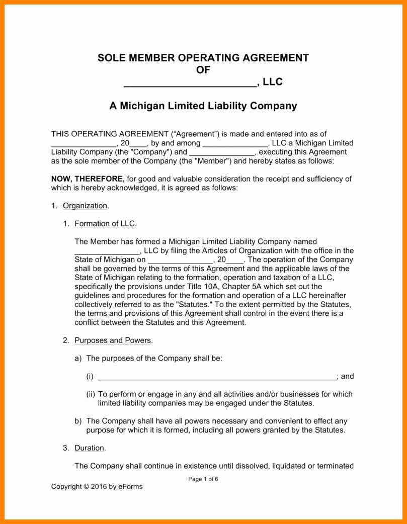 Llc Operating Agreement Template Pdf Unique 10 Single Member Llc Operating Agreement