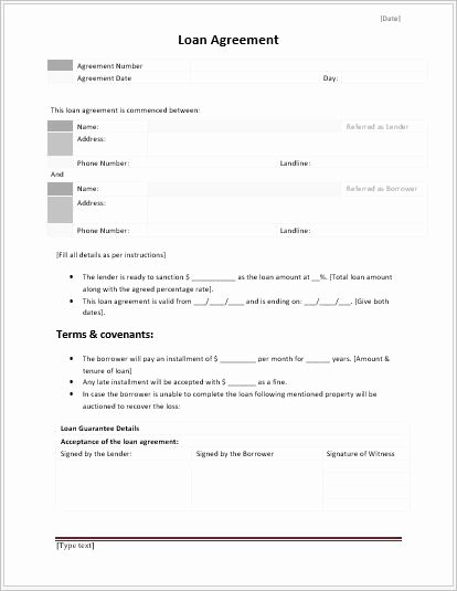 Loan Contract Template Word Elegant Loan Agreement Letter Template for Word
