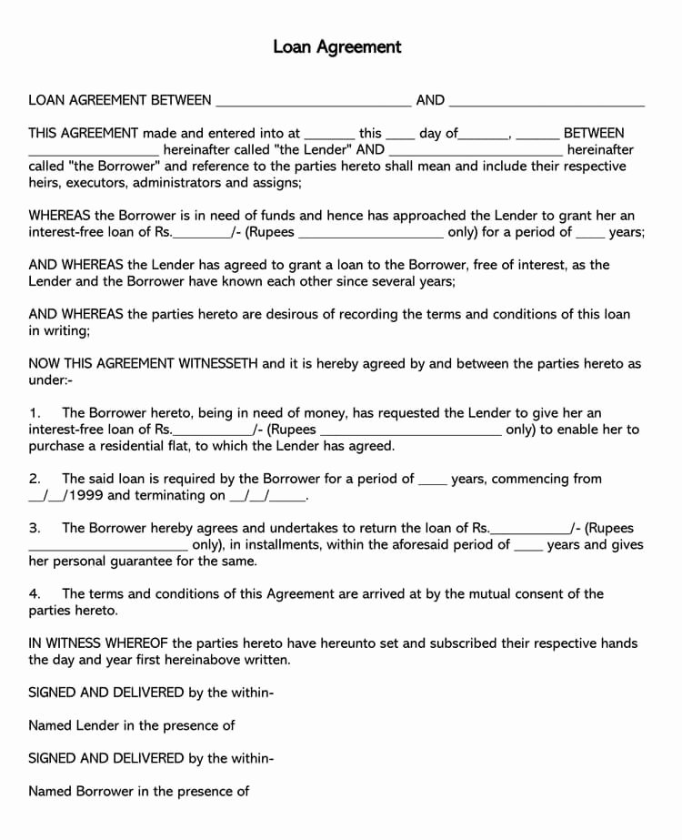 Loan Contract Template Word Unique 38 Free Loan Agreement Templates &amp; forms Word Pdf