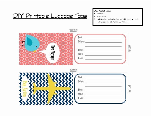 Luggage Tag Template Word Inspirational Luggage Tag Template