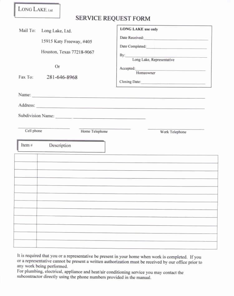 Maintenance Request form Template Awesome Service Request form Templates Word Excel Samples