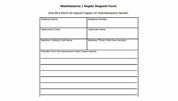 Maintenance Request form Template Fresh Maintenance Request form Samples 8 Free Documents In