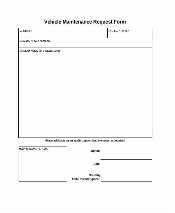 Maintenance Request form Template New Free 48 Sample Request form Templates