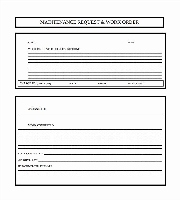 Maintenance Request form Template New Free 8 Sample Maintenance Work order forms In Pdf
