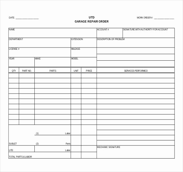 Maintenance Work order Template Elegant Work order Template 13 Free Word Excel Pdf Document