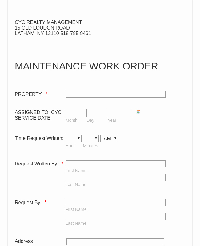 Maintenance Work order Template Unique Maintenance Work order form Template