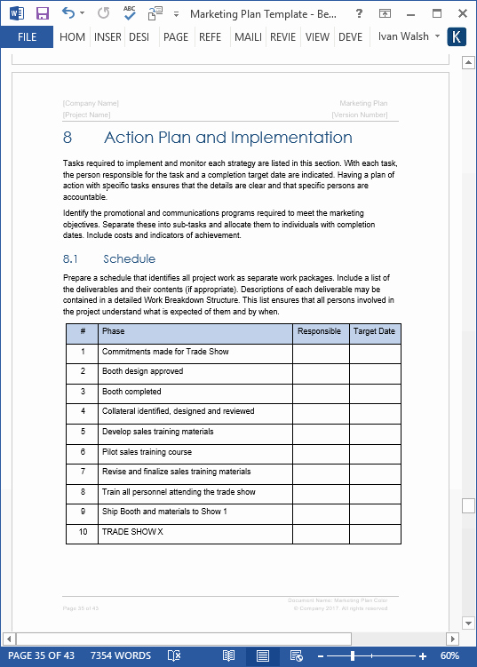 Marketing Action Plan Templates Lovely Marketing Plan Templates 5 X Word 10 Excel Spreadsheets