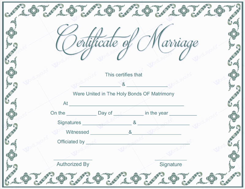 Marriage Certificate Template Microsoft Word Best Of Marriage Certificates Word – Document Templates