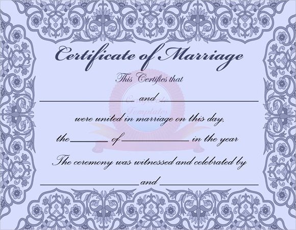 Marriage Certificate Template Microsoft Word Luxury Sample Marriage Certificate Template 6 Documents In Pdf