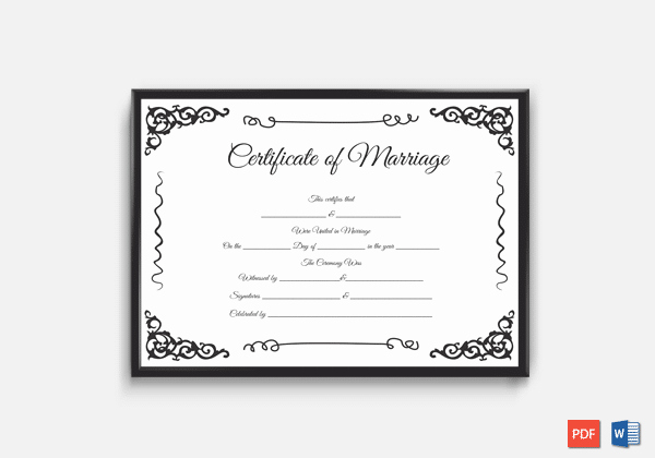 Marriage Certificate Template Microsoft Word New Marriage Certificate Template 22 Editable for Word