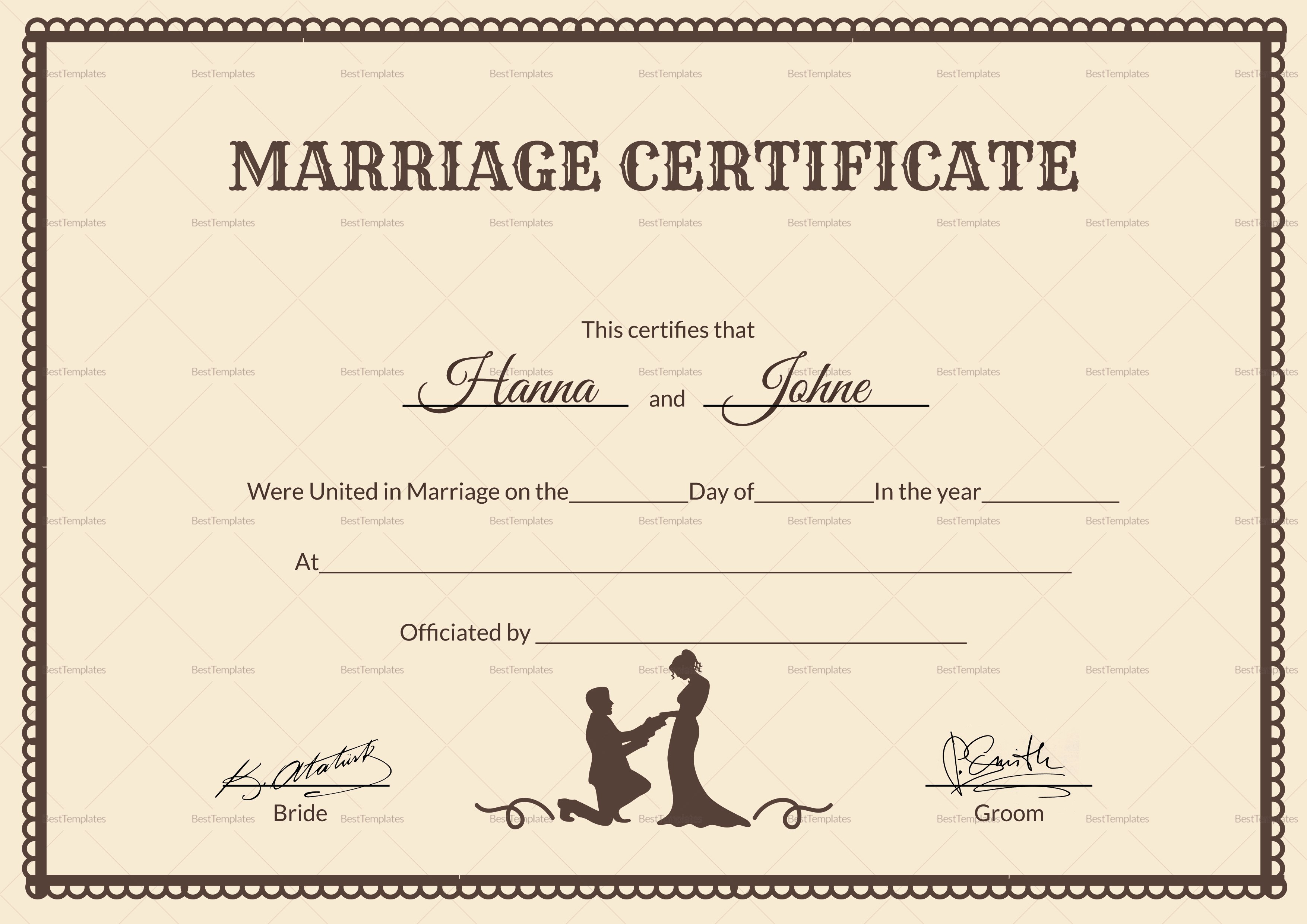 Marriage Certificate Template Microsoft Word New Vintage Marriage Certificate Design Template In Psd Word