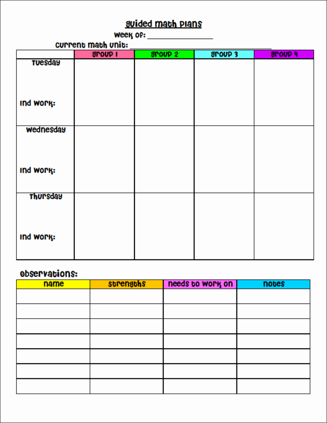 Math Lesson Plan Template Inspirational Still Teaching after All these Years Guided Math Putting