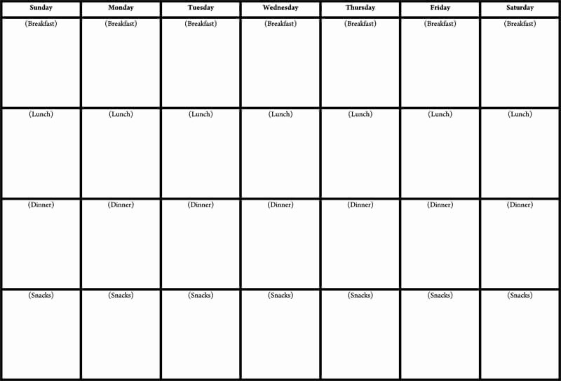Meal Plan Template Excel Awesome 25 Free Weekly Daily Meal Plan Templates for Excel and Word