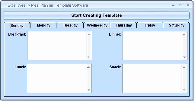 Meal Plan Template Excel Awesome Excel Weekly Meal Planner Template software Ware