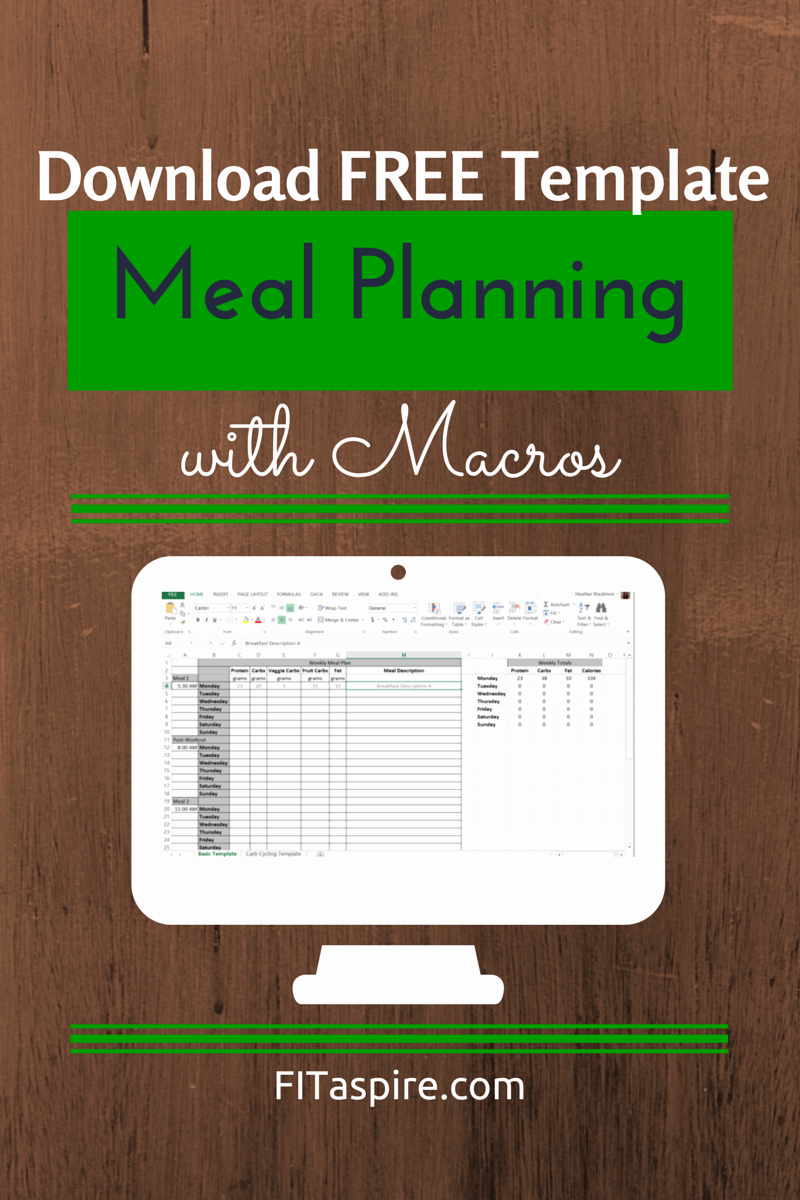 Meal Plan Template Excel Inspirational Meal Planning with Macros Free Template