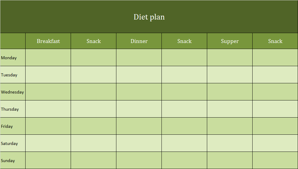 Meal Plan Template Excel Luxury Diet Plan as Excel Template