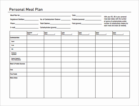 Meal Plan Template Pdf Inspirational 15 Meal Planning Templates Word Excel Pdf
