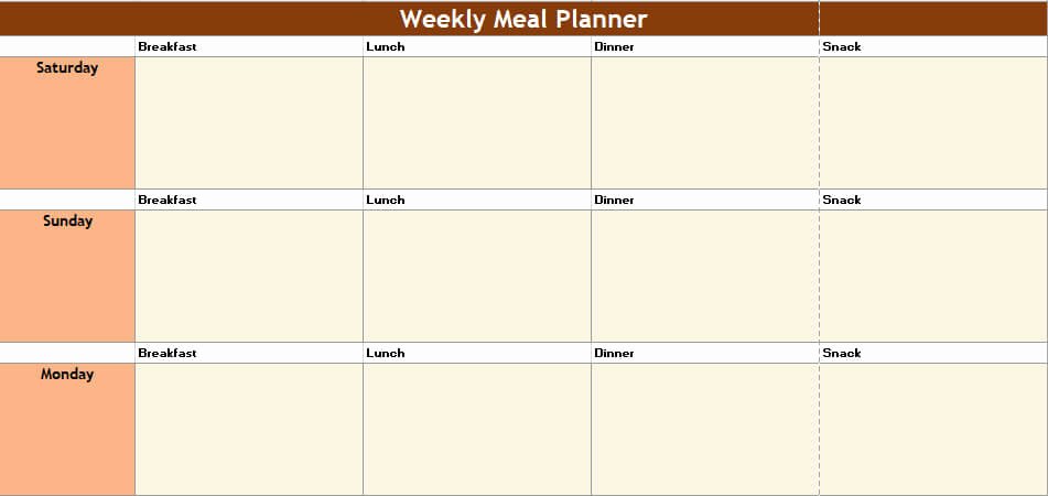 Meal Plan Template Word Beautiful 25 Free Weekly Daily Meal Plan Templates for Excel and Word