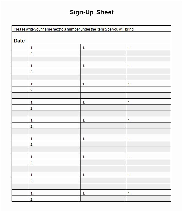 Meal Sign Up Sheet Template Awesome 27 Sample Sign Up Sheet Templates Pdf Word Pages Excel