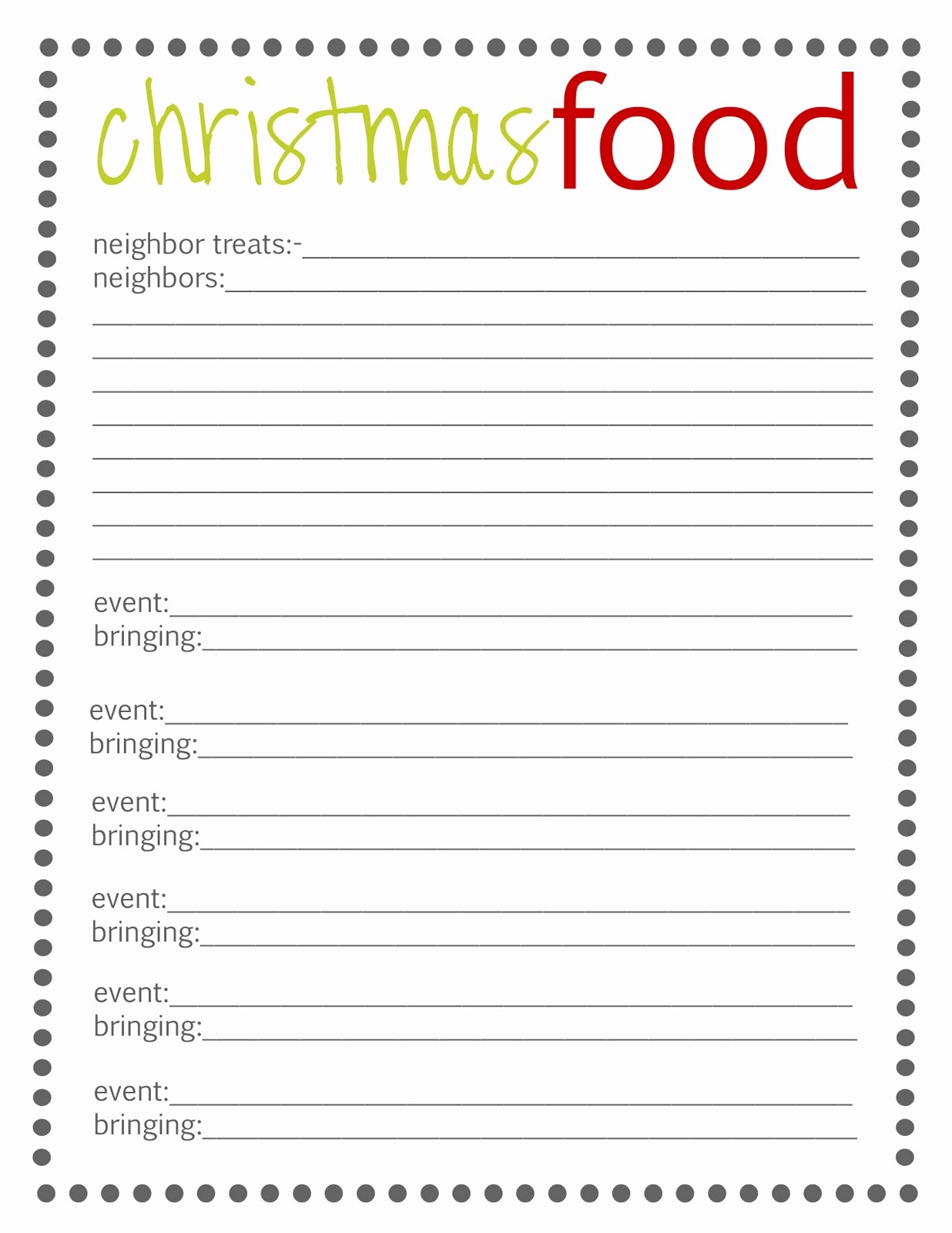 Meal Sign Up Sheet Template New Lovely Little Snippets organize Your Christmas Free