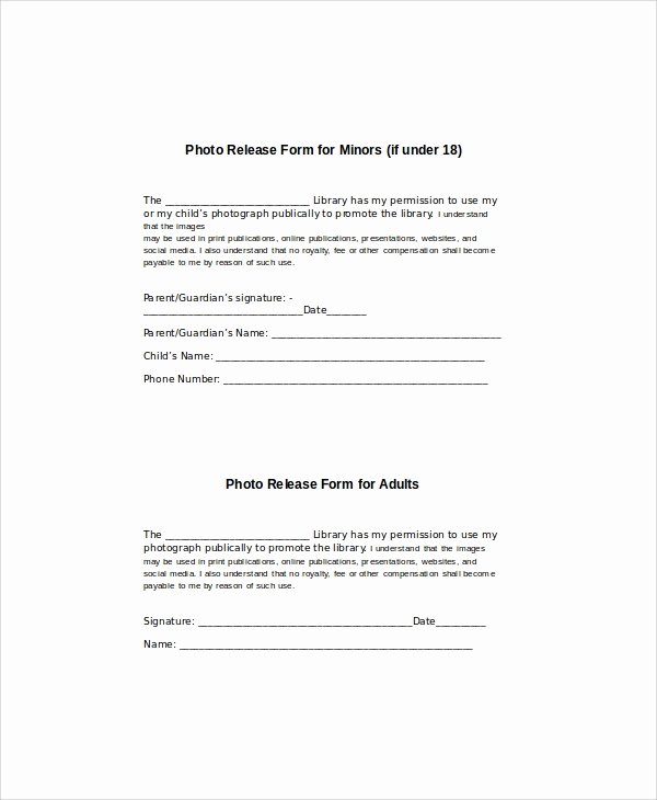 Media Release form Template Awesome Generic Release form 8 Examples In Word Pdf