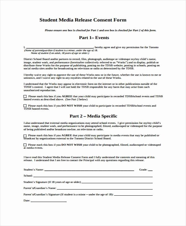 Media Release forms Template Best Of Free 38 Release form Templates