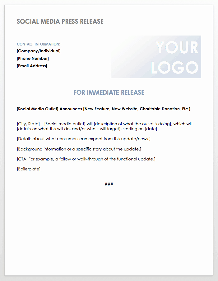 Media Release forms Template Best Of Free Press Release Templates