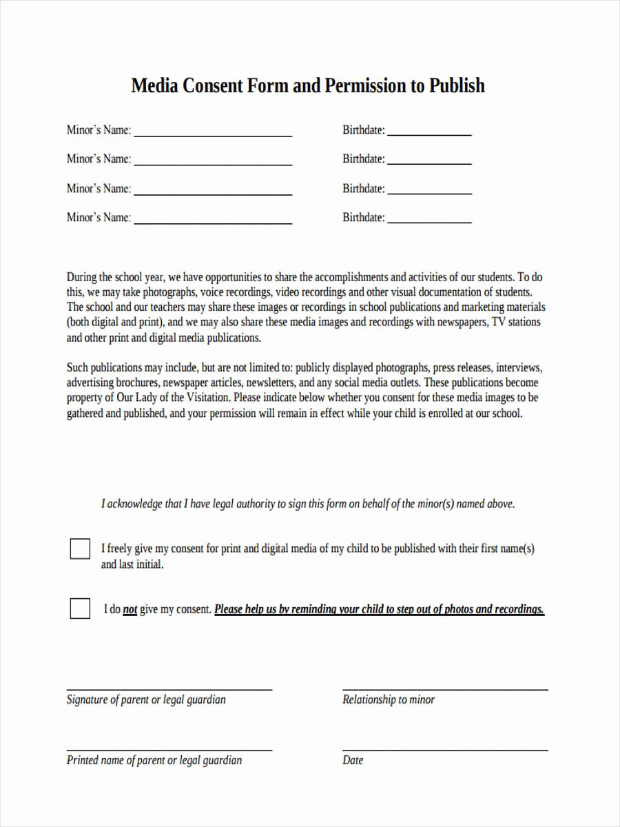 Media Release forms Template Inspirational 8 Media Consent form Samples Free Sample Example