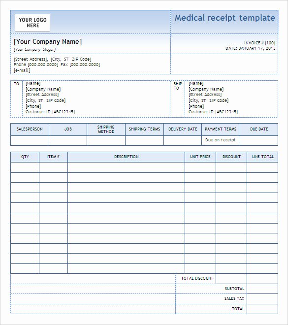 Medical Bill Template Pdf Best Of Medical Receipt Template In Printable format