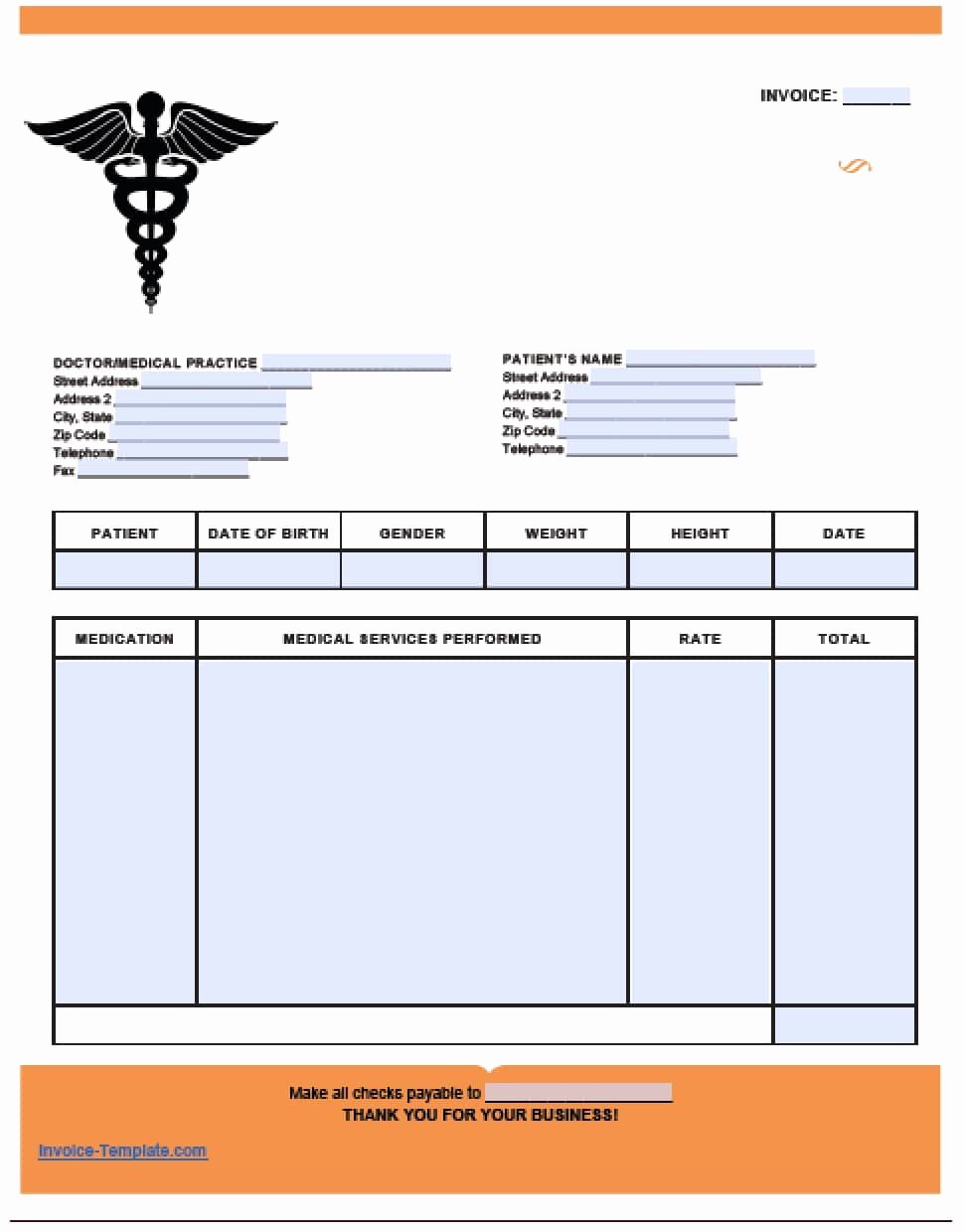Medical Bill Template Pdf Elegant Free Medical Invoice Template Excel Pdf