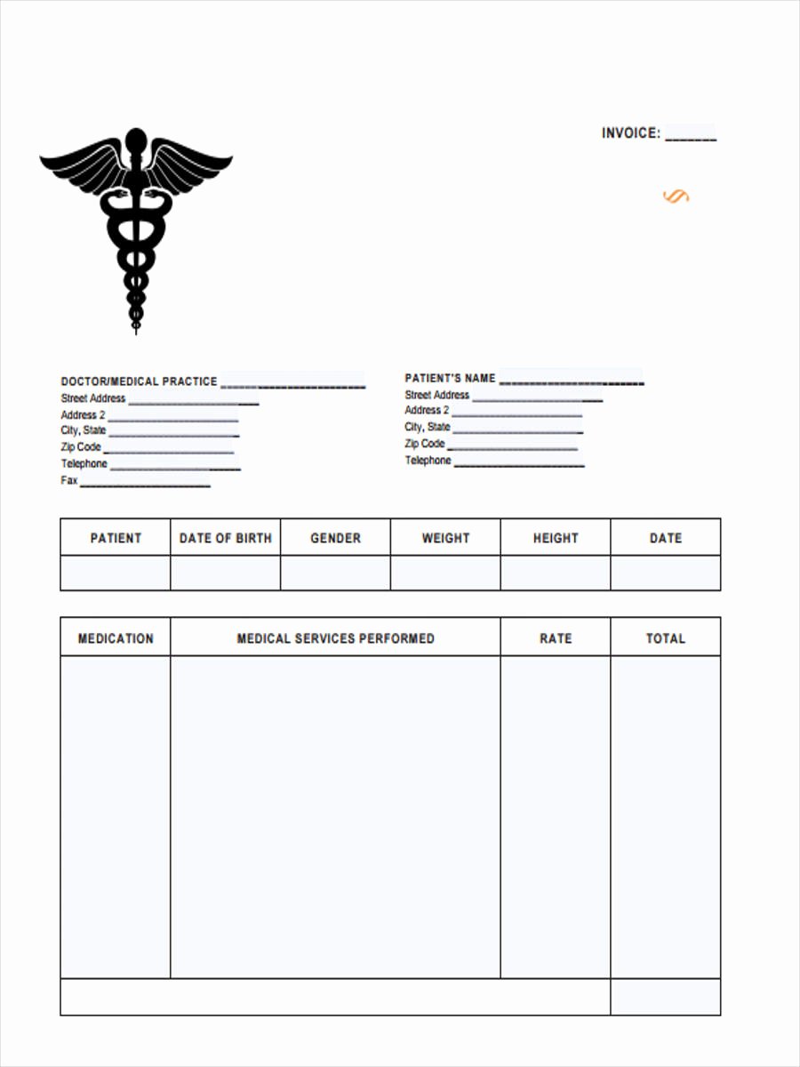 Medical Bill Template Pdf New Free 5 Medical Invoice form Samples In Sample Example