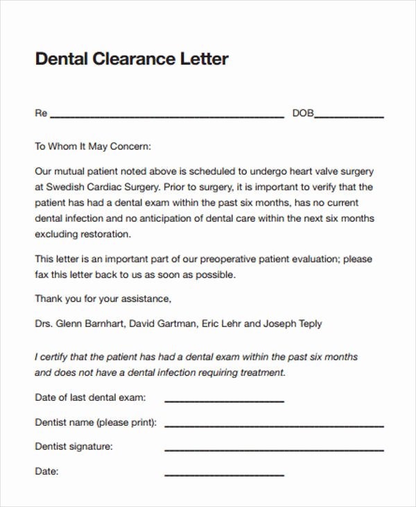 Medical Clearance Letter Template Best Of Free 32 Clearance forms