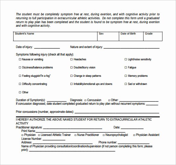 Medical Clearance Letter Template Best Of Medical Clearance form 12 Free Samples Examples format