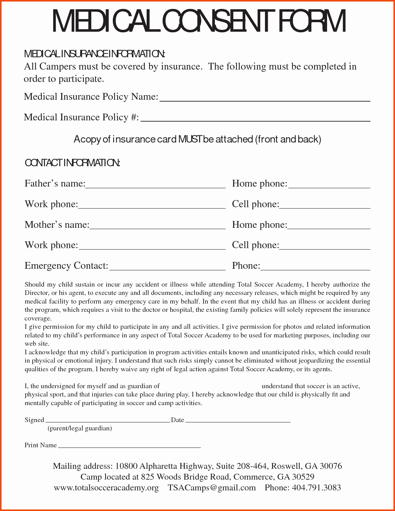 Medical Consent forms Template Inspirational Medical Release forms Template