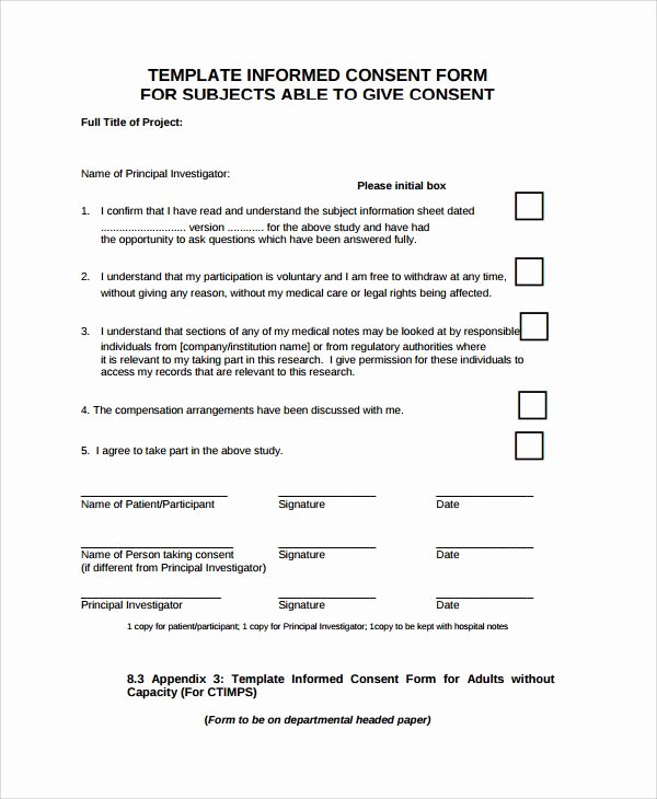 Medical Consent forms Templates Best Of the Research Consent form is A Smart Way to Legalize the
