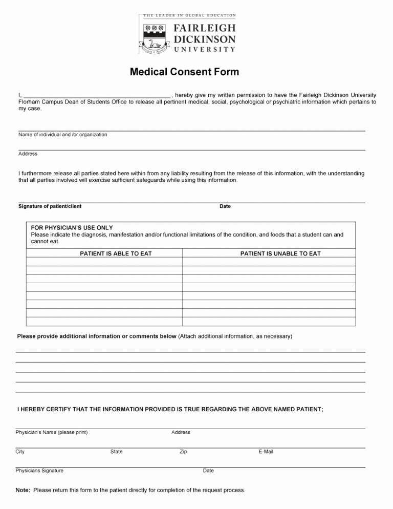 Medical Consent forms Templates Inspirational 45 Medical Consent forms Free Printable Templates