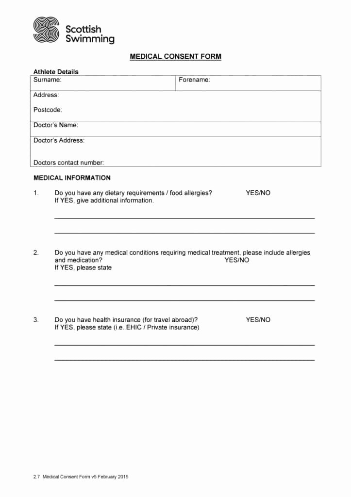 Medical Consent forms Templates Unique 45 Medical Consent forms Free Printable Templates