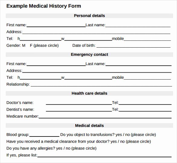 Medical History form Templates Best Of Medical History form 7 Download Free Documents In Pdf Word